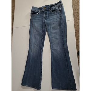 AMERICAN EAGLE KICK BOOT Mid Rise Aeo Denim X 360 Super Stretch Jeans 6 Short